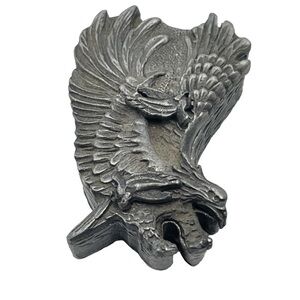 Vintage Torino Eagle Pewter Trinket Box Earrings & Brooch